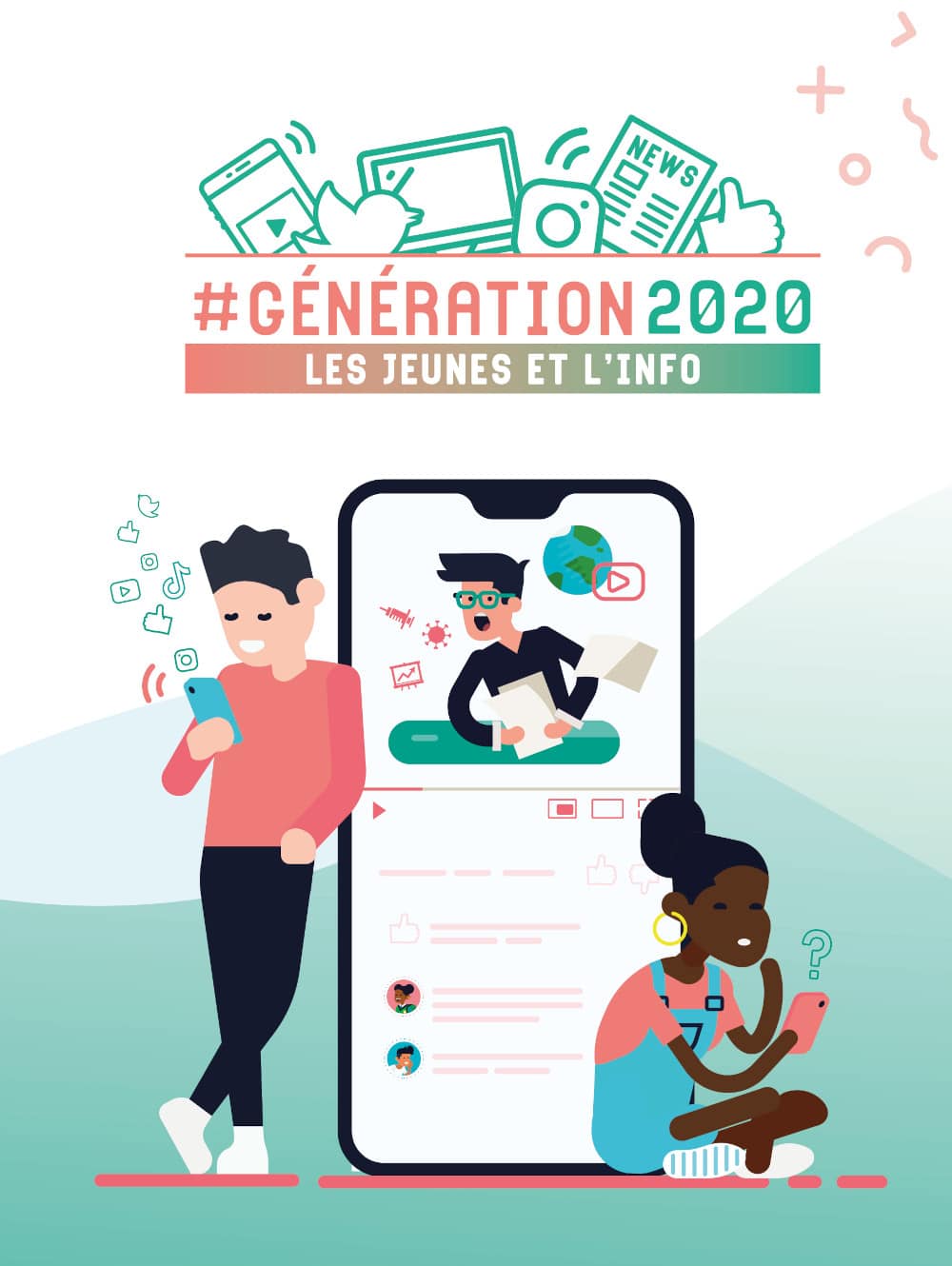 La #Génération 2020, les jeunes et l'info (couverture de la publication).