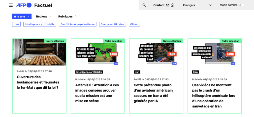 Capture d'écran de AFP Factuel